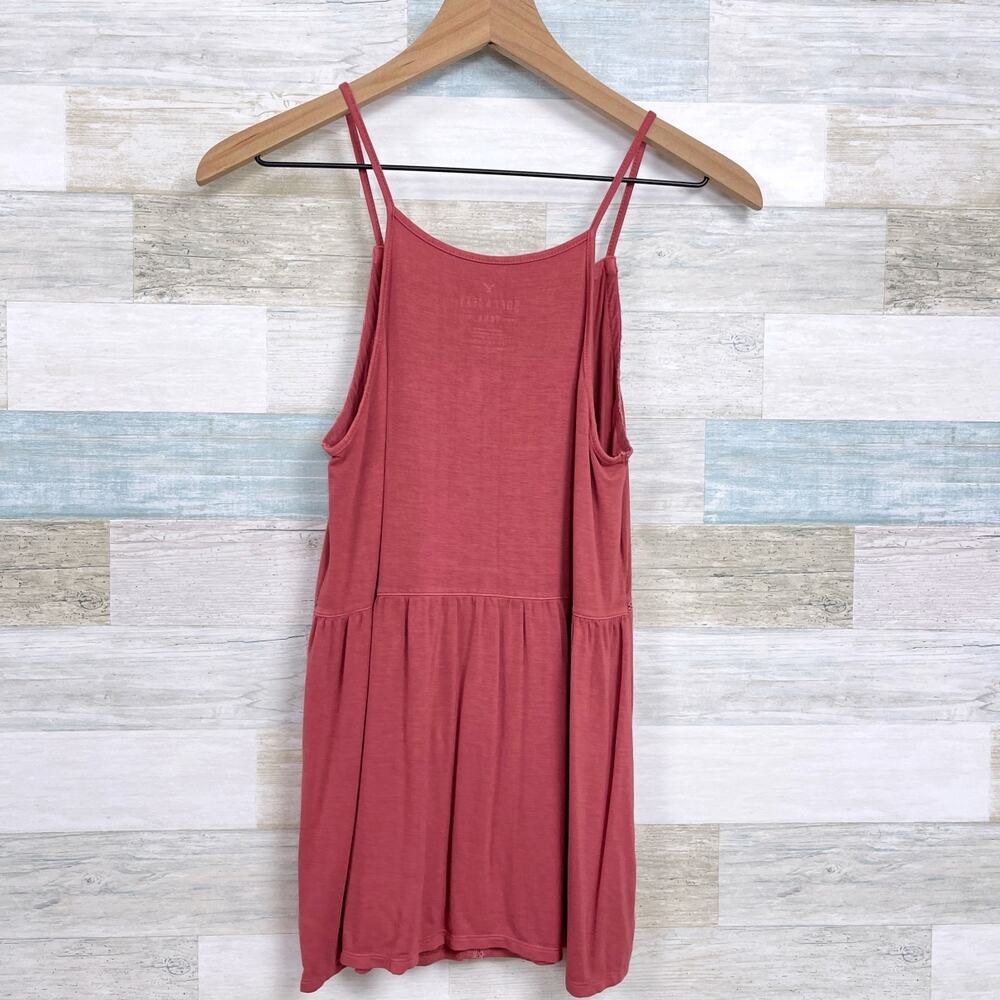 American Eagle Soft & Sexy Lattice Trim Tank Top Pink Stretch Casual Womens XS - Picture 4 of 7